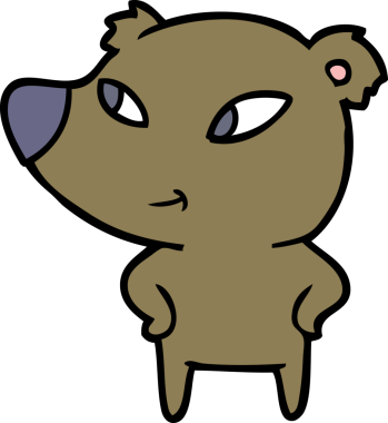 Bir insan tarafından çizilmiş sevimli çizgi film ayısı.