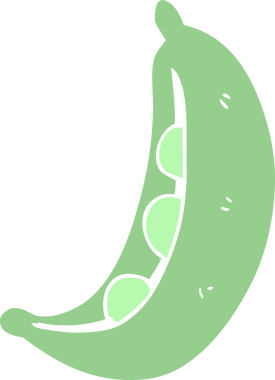 Bir insan tarafından çizilmiş bezelyelerin düz renk çizimi