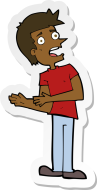 Bir insan tarafından çizilmiş bahaneler üreten bir karikatürcünün çıkartması.