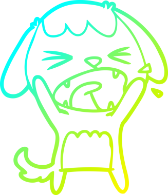 Bir insan tarafından çizilmiş şirin bir köpeğin soğuk gradyan çizimi