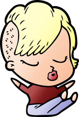 Bir insan tarafından çizilmiş güzel hippi kız.