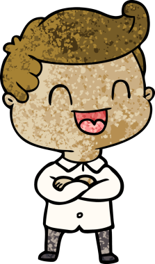 Bir insan tarafından çizilmiş mutlu bir adam.