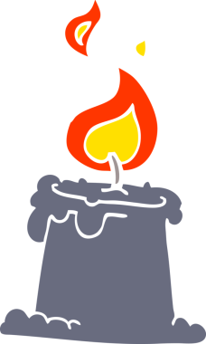 Bir insan tarafından çizilmiş karikatür yanan mum.