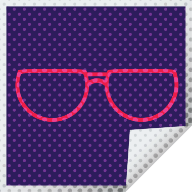 Bir insan tarafından çizilmiş grafik vektör illüstrasyon kare soyma etiketi