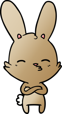 Bir insan tarafından çizilmiş meraklı tavşan çizgi filmi.