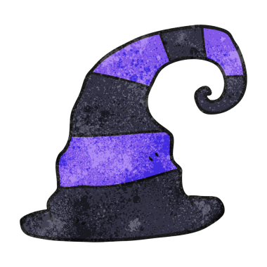 Bir insan tarafından çizilmiş el yapımı cadı şapkası.