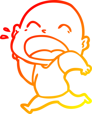 Bir insan tarafından çizilmiş kel adam diye bağıran çizgi film çizimi.