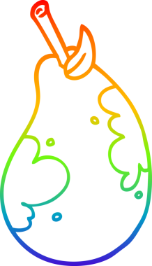 gökkuşağı gradyan çizgi çizimi bir insan tarafından çizilmiş taze armut