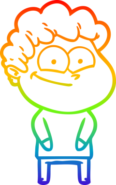 Bir insan tarafından çizilmiş mutlu bir adamın çizgi çizimi.