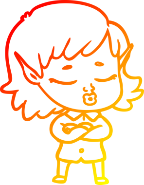 Bir insan tarafından çizilmiş güzel bir elf kızı çizimi.