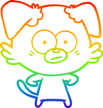 gökkuşağı gradyan çizimi bir insan tarafından çizilmiş sinirli bir köpek çizgi filmi