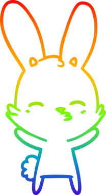 gökkuşağı gradyan çizimi bir insan tarafından çizilmiş meraklı tavşan çizgi filmi