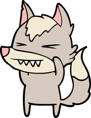 Bir insan tarafından çizilmiş kızgın kurt çizgi filmi.