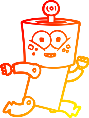 Bir insan tarafından çizilmiş mutlu bir çizgi robot çizimi