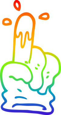 gökkuşağı gradyan çizgi çizimi bir insan tarafından çizilmiş lastik eldiven