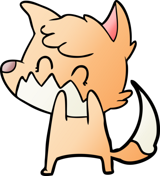 Bir insan tarafından çizilmiş çizgi film dostu tilki.