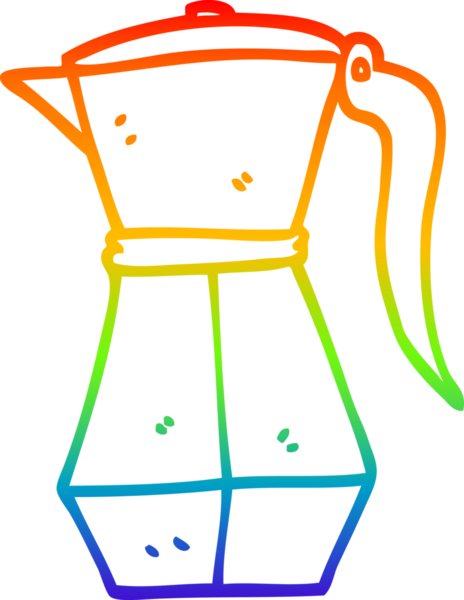 Bir insan tarafından çizilmiş karikatür fırın üstü espresso makinesinin çizimi.