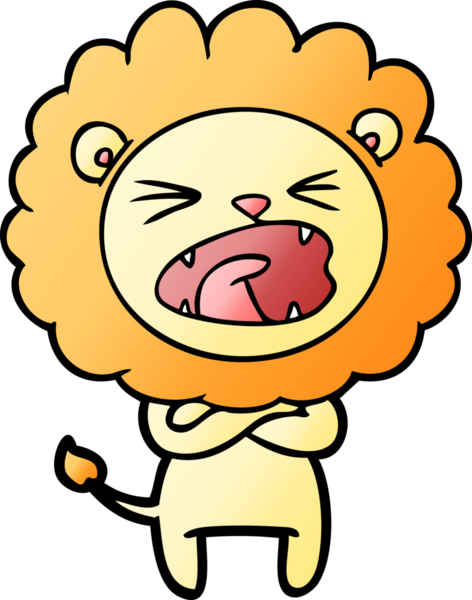 Bir insan tarafından çizilmiş kızgın aslan çizgi filmi.