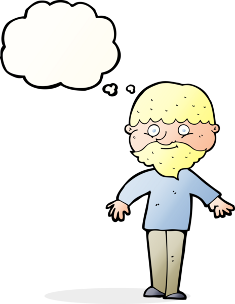 Bir insan tarafından çizilmiş düşünce balonlu mutlu adam çizgi filmi.
