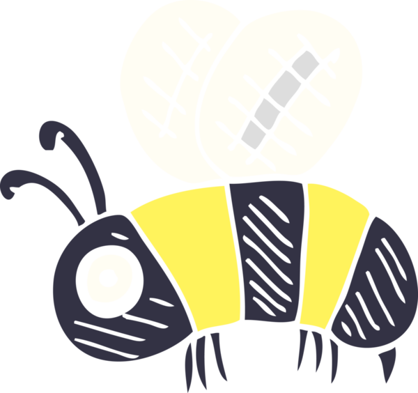 Bir insan tarafından çizilmiş karikatür endişeli arı