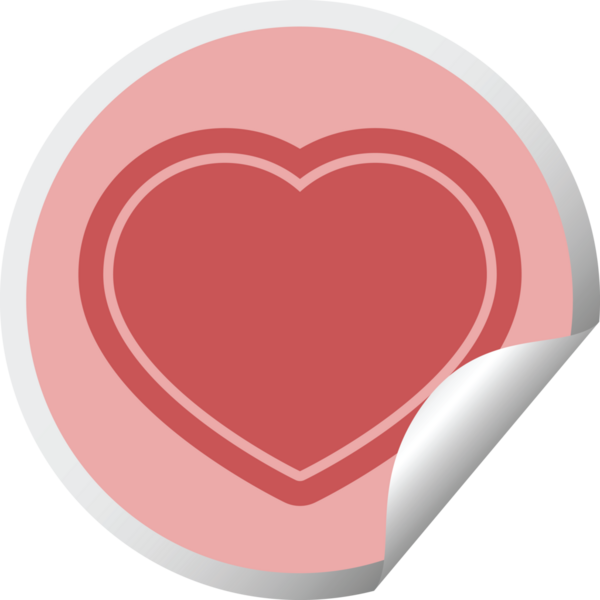 kalp sembolü grafik vektör çizimi bir insan tarafından çizilmiş dairesel etiket