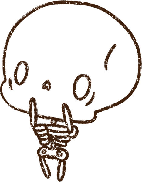 Cadılar Bayramı İskelet Kömür Çizimi Bir insan tarafından çizildi