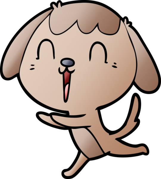 Bir insan tarafından çizilmiş şirin bir çizgi film köpeği.