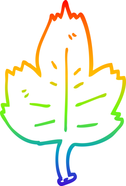 bir insan tarafından çizilmiş bir çizgi film yaprağının gradyan çizimi