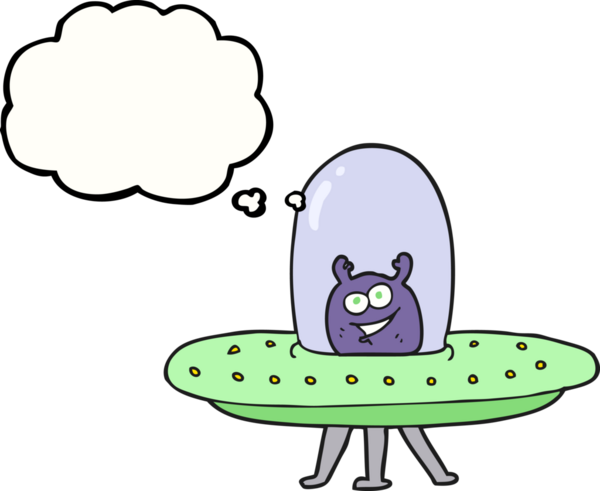 Bir insan tarafından çizilmiş serbest çizim düşünce kabarcığı uzay uzaylısıName