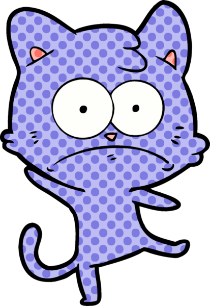 bir insan tarafından çizilmiş sinirli bir kedi.