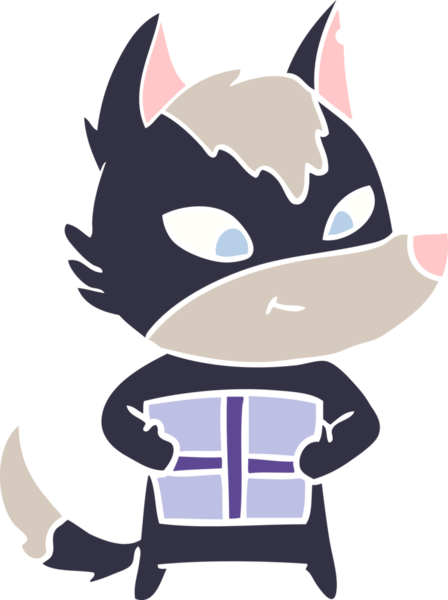 Bir insan tarafından çizilmiş düz renkli çizgi film kurdu.