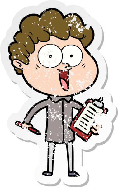 Bir insan tarafından çizilmiş mutlu bir adamın sıkıntılı çıkartması.