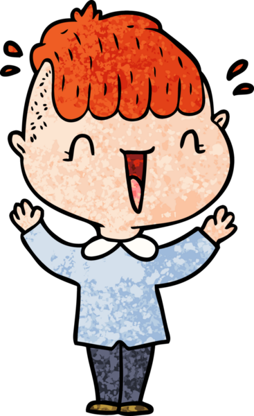 Bir insan tarafından çizilmiş mutlu çocuk.