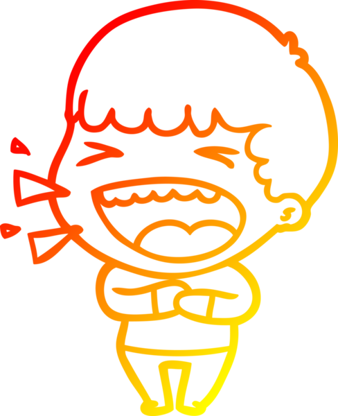 Bir insan tarafından çizilmiş gülen adamın sıcak çizgi çizimi.