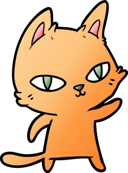 Bir insan tarafından çizilmiş çizgi film kedisi.