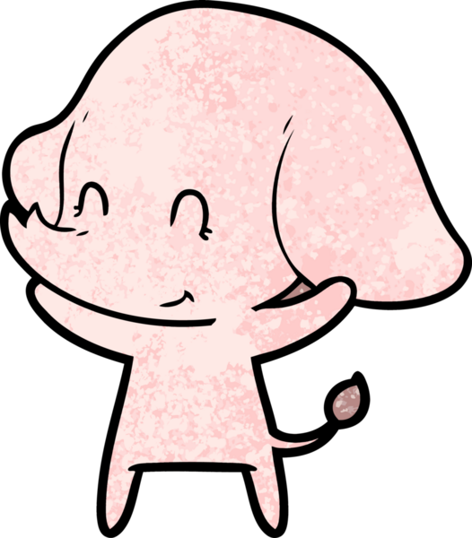 Bir insan tarafından çizilmiş şirin bir fil.