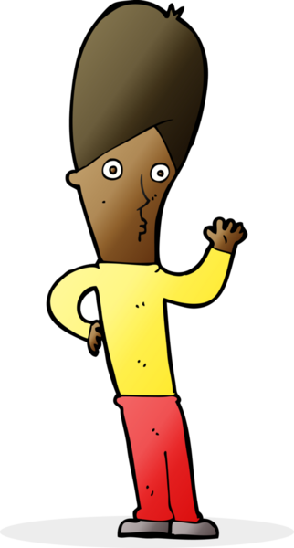 Bir insan tarafından çizilen çizgi film adamı.