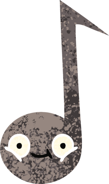 Bir insan tarafından çizilmiş bir notanın retro çizim tarzı karikatürü