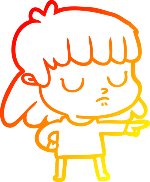 Bir insan tarafından çizilmiş, karikatür, ilgisiz bir kadının sıcak çizgi çizimi