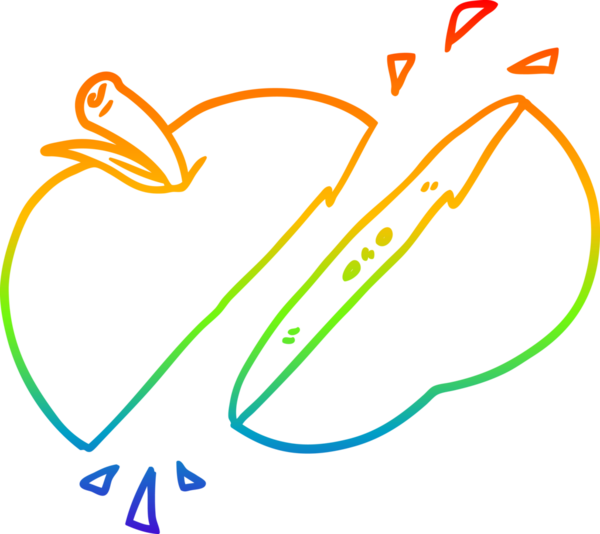 gökkuşağı gradyan çizgi çizimi Bir insan tarafından çizilmiş elma