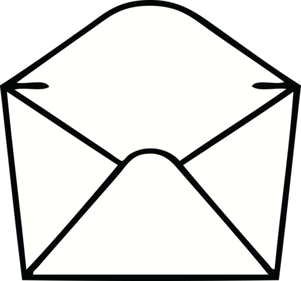 Bir insan tarafından çizilmiş garip bir karikatür zarfı.