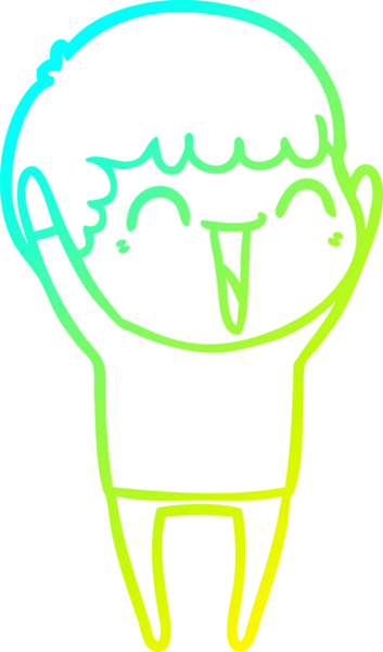 Bir insan tarafından çizilmiş mutlu bir adamın soğuk çizgi çizimi.