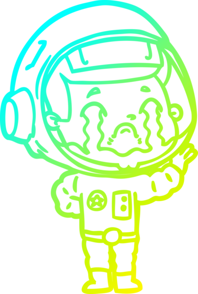 Bir insan tarafından çizilmiş ağlayan astronot çizgi filmi.