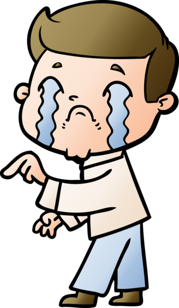 Bir insan tarafından çizilmiş ağlayan çizgi film adamı.