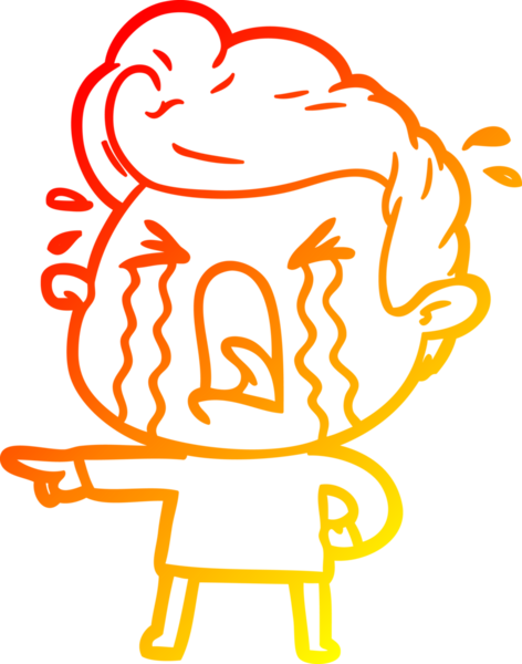 Bir insan tarafından çizilmiş, ağlayan bir çizgi film karakteri.