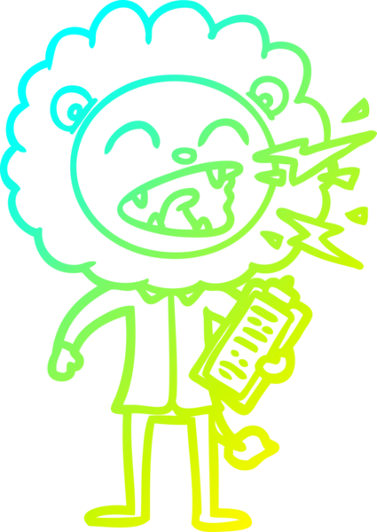 Bir insan tarafından çizilen kükreyen aslan çizgi çizimi.