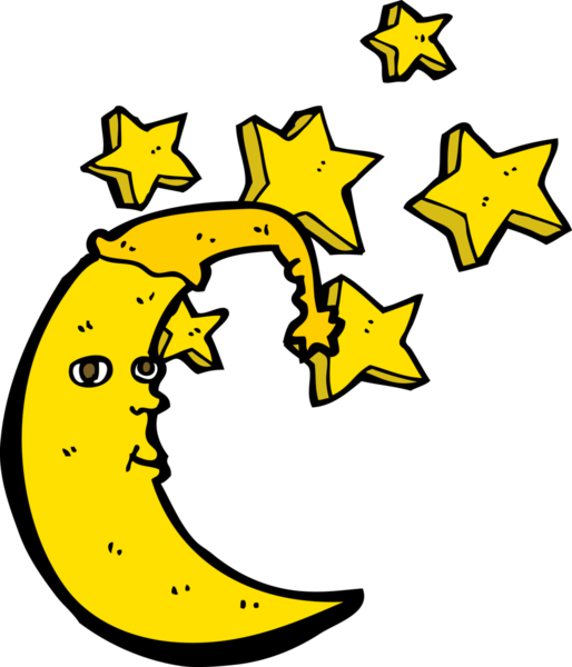 Bir insan tarafından çizilmiş uykulu ay karikatürü