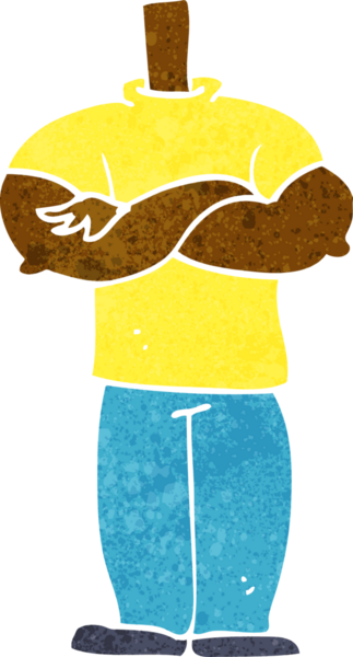 katlanmış kollu karikatür gövdesi (bir insan tarafından çizilen ve eşleştirilen karikatürler)