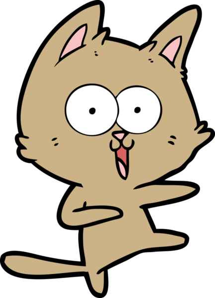 Bir insan tarafından çizilmiş komik çizgi film kedisi.