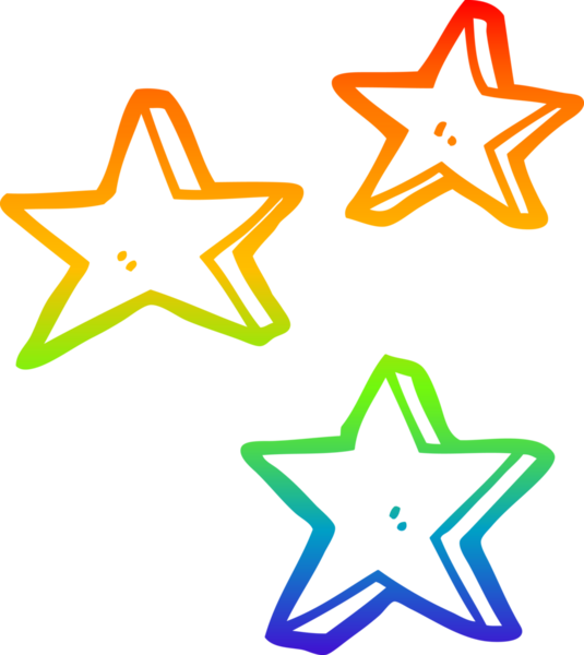 gökkuşağı gradyanı çizimi bir insan tarafından çizilmiş çizgi film yıldızları